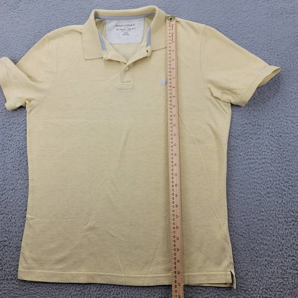 Banana Republic Shirt Mens Large Yellow Polo Golf‎ Short Sleeve Classiccore Logo